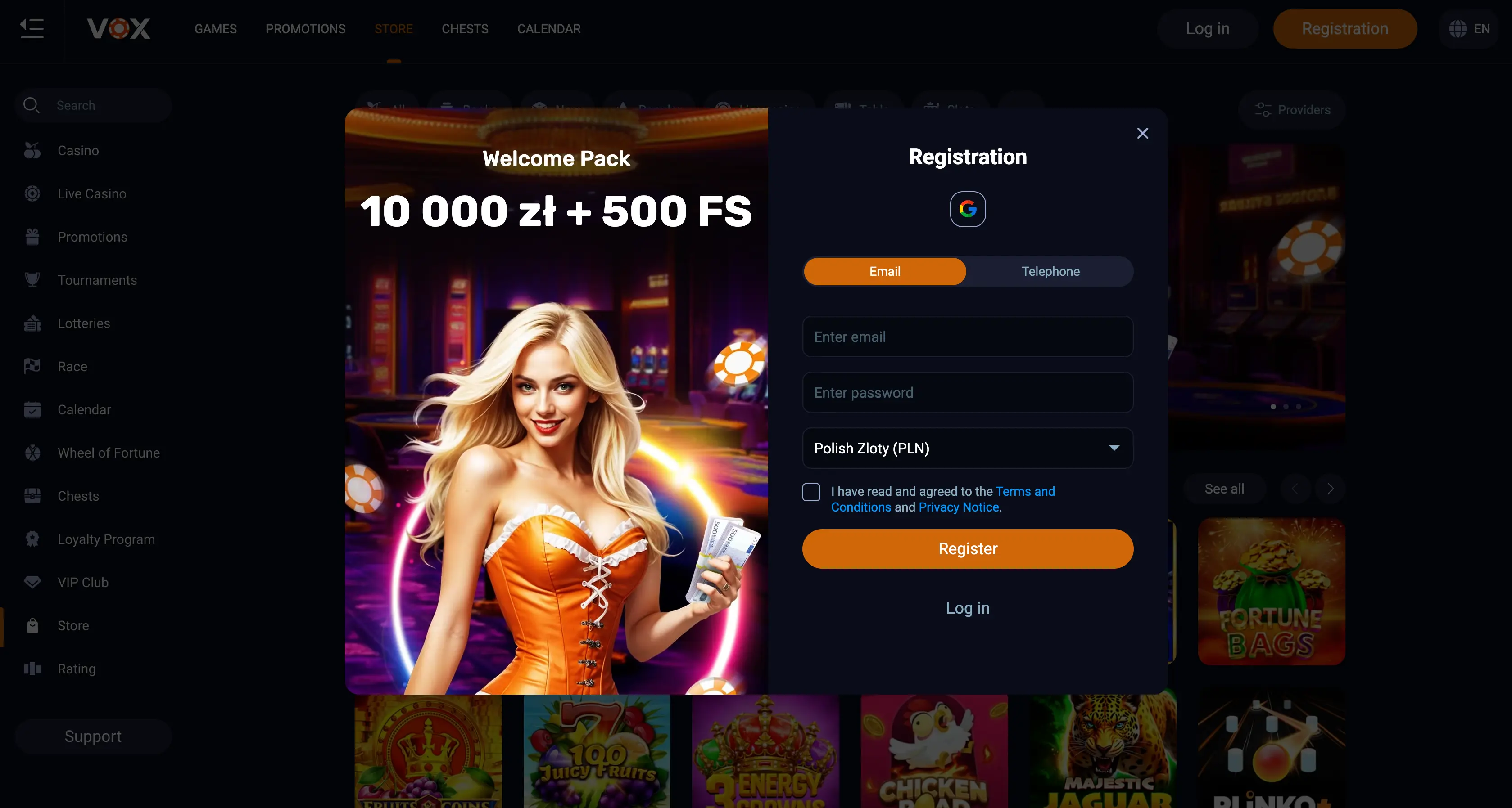 Bonusy i promocje w Vox Casino Polska